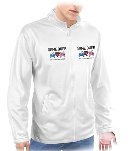 MERCHANDMANIA Chaqueta técnica con 2 impresiones frase graciosa gamer casado friki con hijos mujer 2 logos jacket | Ya disponible en tu tienda friki favorita! En mundofriki.es!