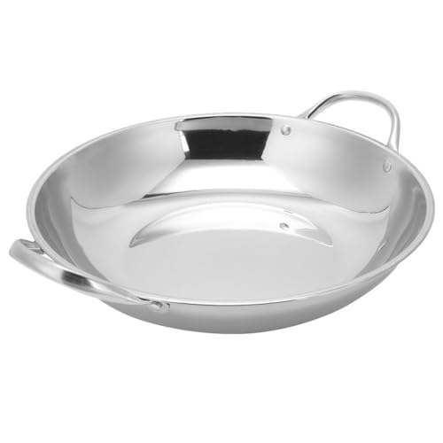 Garneck 2st Topf Aus Edelstahl Braten Camping Bratpfanne Aus Edelstahl Mit Deckel Küche Pfanne Steak Einkaufswagen Grillplatte Im Freien Eierpfanne Auflaufform Wok Metall Rostfreier Stahl