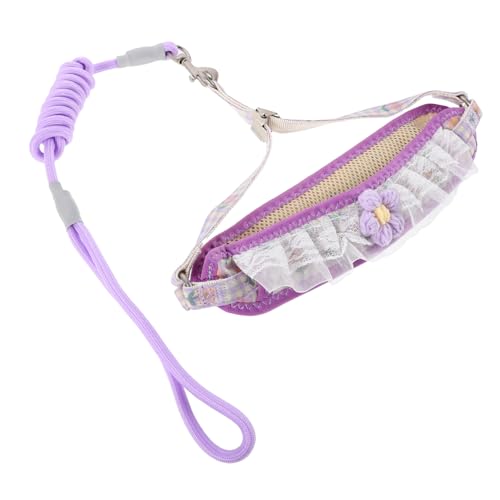 Generic Nylon Dog Leash and Harness Set Small Dog Walking Leash Puppy Collar Pet Harness for Small