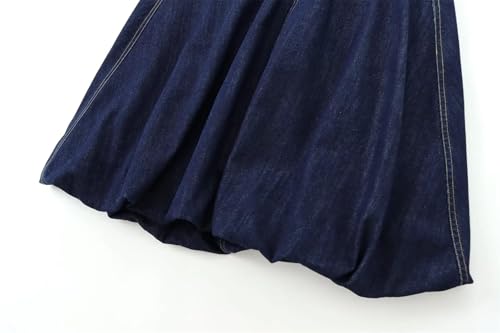 Womens Casual A-Line Midi Skirt Retro Loose High Waisted Denim Skirt Comfortable Daily Wear3