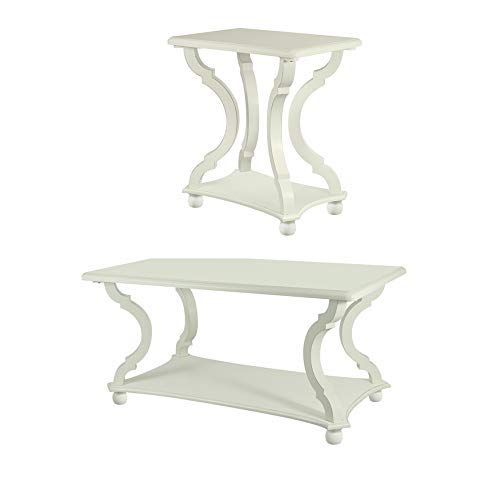 FINECASA 2 Packs Wooden Coffee Table, Wooden Side Table, Accent Tables FINECASA 2 Packs Wooden Coffee Table, Wooden Side Table, Accent Tables