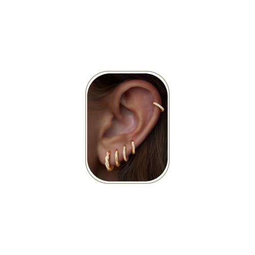 Turandoss Hypoallergenic Small Gold Huggie Hoop Earrings for Women Girls - image 1