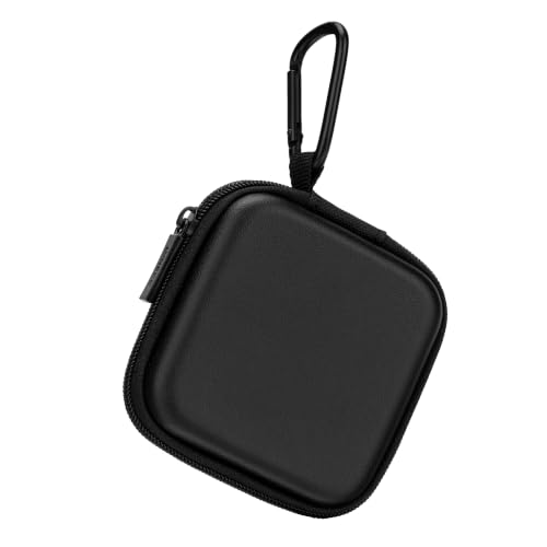 Ginsco Mini-Portable Hard Shell Square Earbuds Case for Apple EarPods/Samsung Galaxy Wired/Wireless Earbuds, Cell Phone Accessories Organizer with Carabiner for Earphones
