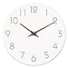 Wall Clock - Silent Non-Ticking 10 Inch Wall Clocks Battery Operated - Modern Style Wooden Clock Decorative for Kitchen,Home,Bedrooms,Office(White)