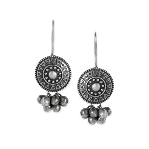 Rubans Womens Oxidised Silver-Plated Handcrafted Filligree Ghungroo Drop Earrings (B0D6RGG1ZH) Amazon Price History, Amazon Price Tracker