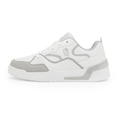 Image of Red Tape Women's Sneakers White Grey Pu Round Toe Lace-Up
