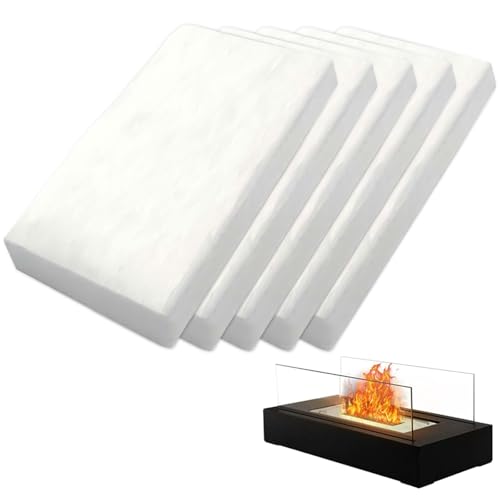 Lana di ceramica per stufa a bioetanolo, 5 pezzi, resistente al calore fino a 1400 °C (30 x 10 x 1,3 cm), spugna in ceramica per caminetto da tavolo a bioetanolo, bruciatore a etanolo, lana isolante e