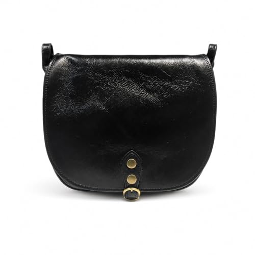 OLIVIA Sac bandoulière femme cuir WESTERN 31x25x15 cm - Noir, Cuir