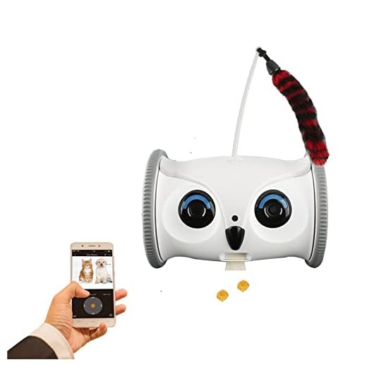 Ownlife Owl Robot Smart Pet Camera Dog TRATE dispensador con Audio de 2 vías y Juguete Interactivo de la visión Nocturna de 1080p for Perros y Gatos, monitoree a Sus Mascotas de Forma remota