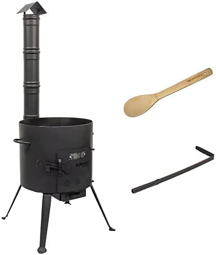 Utschak Braciere Da Campo 55 Cm - Per Cucina All'Aperto, Gulasch, Grigliate | In Lamiera Spessa 2 Mm, Con Griglia - Foto 3