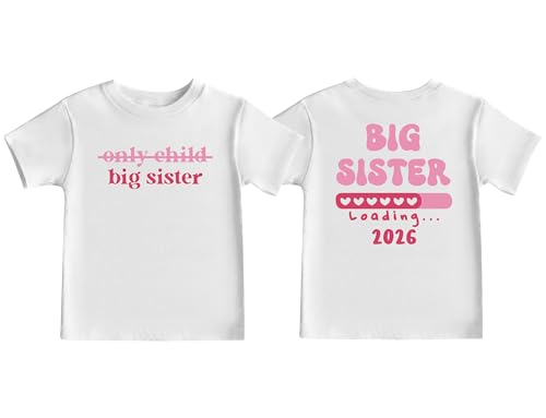 Image of Toddler Big Sister Shirts in My Big Sister Era Girl Graphic T-Shirt Casual Toddler Infant Girls Outfits