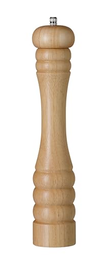 HENDI Pfeffermühle, Pfefferstreuer, mit Edelstahl-Mahlwerk, einstellbar, 60x(H)315mm, Holz hell