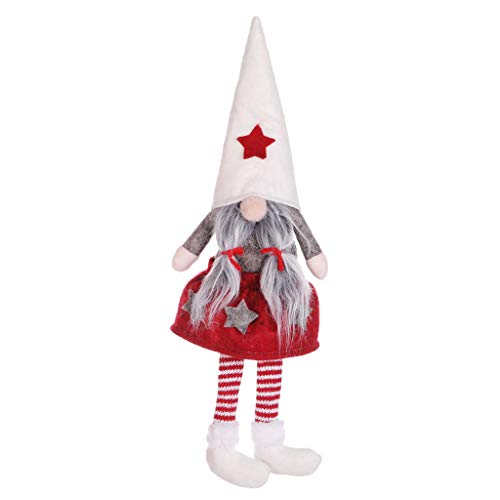 Ototon Navidad muñeca decoración lindo juguete figura ornamento para niño regalo dormitorio mesa (blanco)