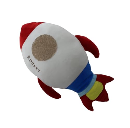 Image of Tickles Rocket Shaped Soft Stuffed Plush Pillow for Kids Birthday Gift Nursery & Bedroom Decor (Size: 38 cm Color: Red)