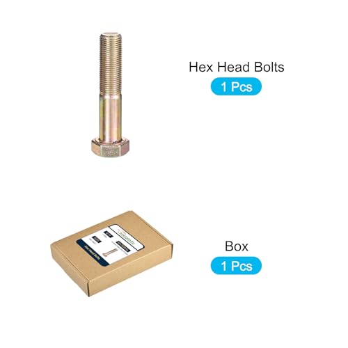Image of METALLIXITY Hex Bolts (3 /4-16x3) 1Pcs, Grade 8 Carbon Steel Zinc Plated Partial Threaded, UNF Fine Thread Hex Head Screw Bolt - for Furniture Repair, Yellow