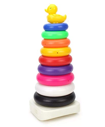 Image of Ratna's Duck Stacking Ring for Kids. Helps Kids recognise Different Colour and Sizes (Jumbo 9 Rings)