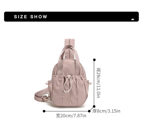 Women's Small Crossbody Sling Bag - Convertible Mini Backpack & Chest Bag, Lightweight Daypack for Hiking, Travel, Daily Use, Black3