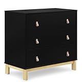 babyGap Legacy 3 Drawer Dresser with Leather Pulls and Interlocking Drawers by Delta Children, Ebony/Natural