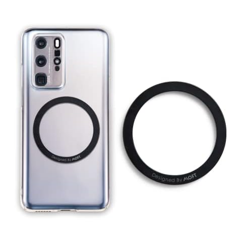 MOFT Magnetic Sticker for Magsafe Wireless Chager & Accessories, Strong Magnet Universal Metal Ring for ALL Smartphones and iPhone 12 13 14 Series, Phone Ring for Magsafe Accessories (Black) Cover