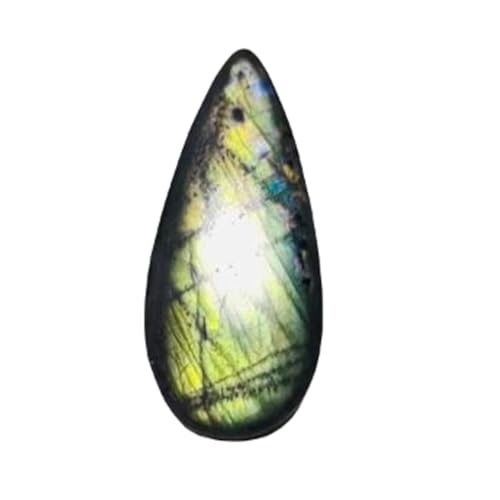 Cabochon en labradorite vert d'eau poire 42x18mm pour bague et collier diy