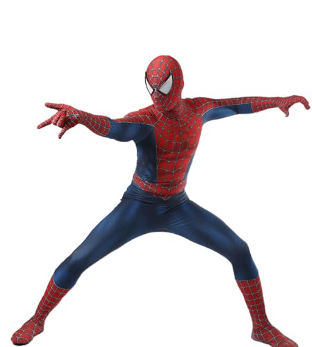 Bohorsun Halloween Cosplay Costume Suit Original Spider cosplay costume Detached mask (Red, Adults-M)