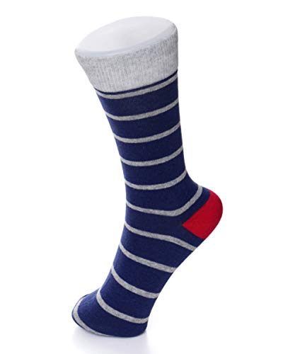 Alpine Swiss Mens Cotton 6 Pack Dress Socks Striped & Argyle Bold Color Pack #TOP5