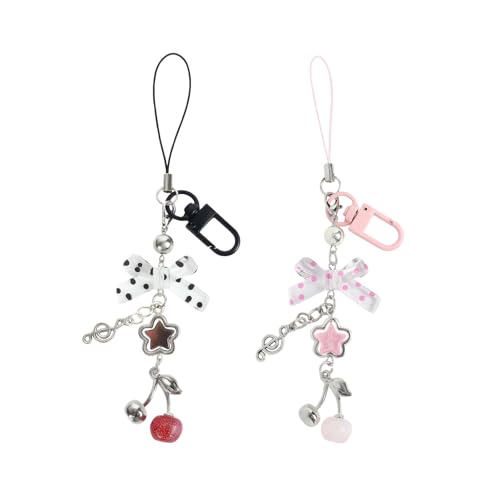 Llavero de cereza y lazo coquette para regalar a amigas amantes de la moda Y2K