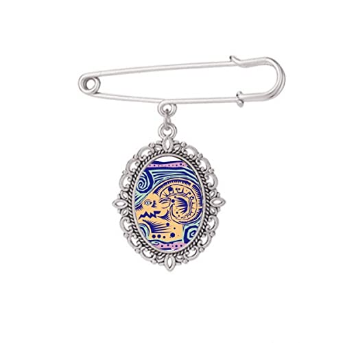 Broche Capricorne gravée pour accessoiriser un châle ou une robe en soirée