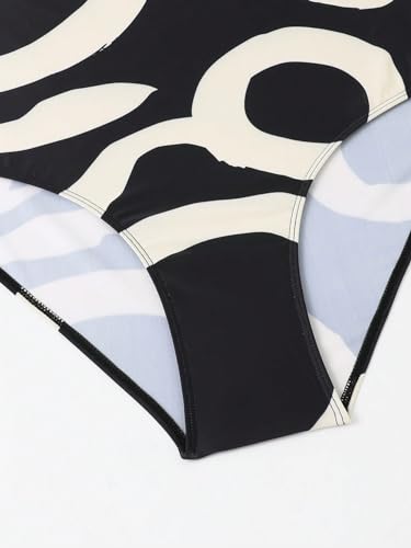 Floerns Women's Plus Size 3 Piece Bathing Suit One Shoulder Bikini Set with Cover Up4