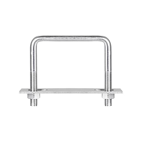Image of uxcell Square U-Bolts, 90mm(3.54 inch) Inner Width 70mm Length M10 304 Stainless Steel U Clamp Bolt with Nuts and Plates, for Boat Trailer