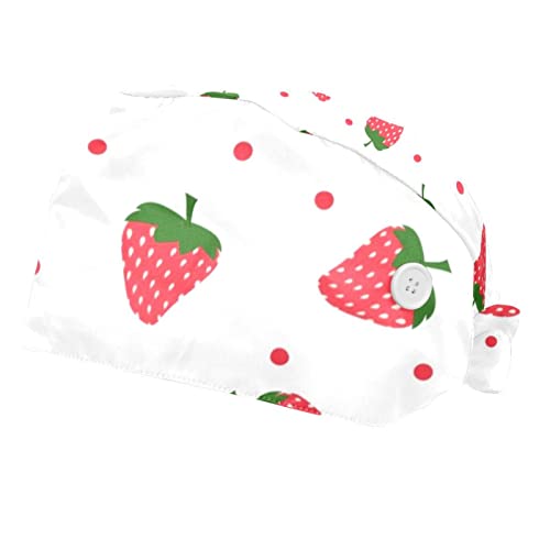 Chapeaux de Travail Couvre-Chef Unisexe Rose à Motif Fraises