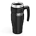 Kubek podróżny King ze stali nierdzewnej, czarny matowy, 470 ml, termos podróżny/turystyczny/kempingowy wielokrotnego użytku, ciepły przez 24 godziny