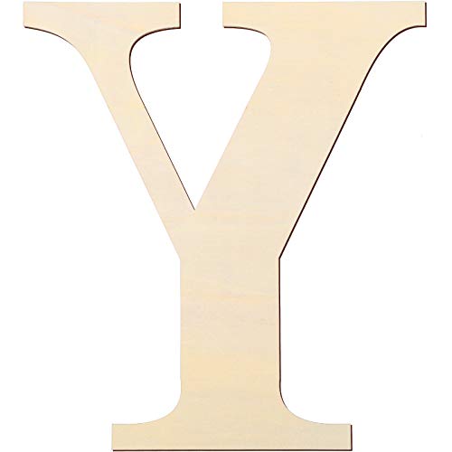 12 Inch Unfinished Wooden Letters Wood Letters Sign Decoration Wooden Decoration for Painting, Craft and Home Wall Decoration (Letter Y)