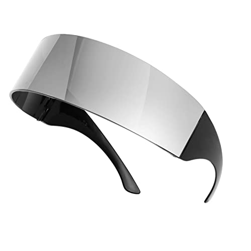 FEISEDY 80s Futuristic Cyclops Cyber Visor Sunglasses Men Women Punk Style Cosplay B27404