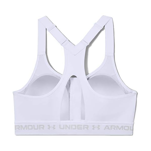 Under Armour Women's Armour High Crossback Zip Bra , White (100)/Halo Gray , 36DD