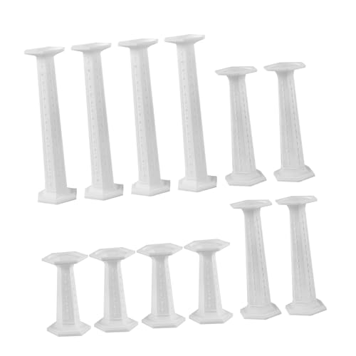 balacoo 12pcs roman pillar ornament sculpture roman column Column base toy room statue pillar Resin Crafts mini roman pillar desk decorate props mini doll house