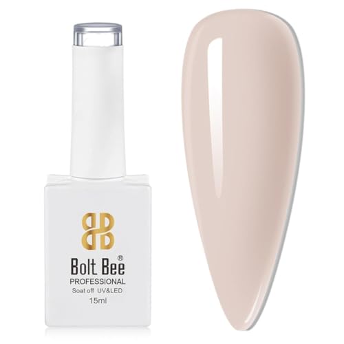 Image of Bolt Bee Creamy Nude Color Gel Nail Polish Soak Off UV Gel DIY at Home Manicure Salon Nail Art