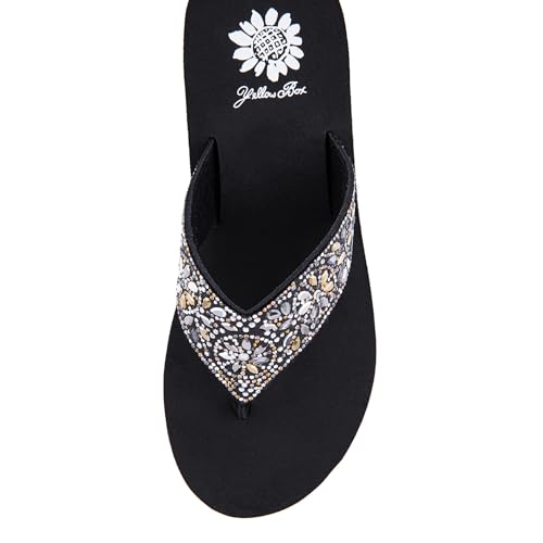 Yellow Box Women's Enola Wedge Sandal, Round Toe, Medium-High 2.5 Inch Heel, 0.75 Inch Platform Comfortable Flip-Flop4