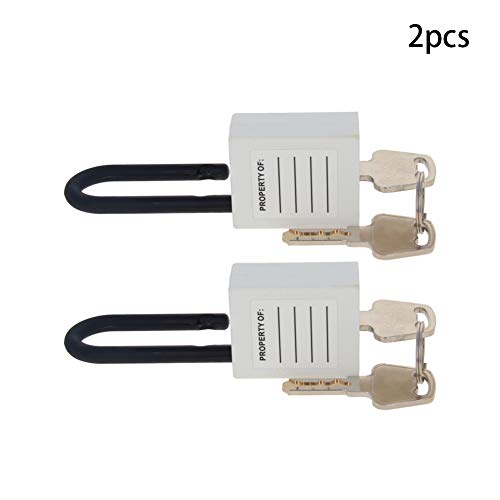 Image of Nylon Lockout Tagout Locks with Hasps, Loto Tags and Safety Padlocks 37x45mm /1.46x1.77 inch（WxH Keyed Different Loto for Lock Out Tag Out White 2Pcs