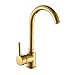 Rubinetto Cucina Estraibile Girevole a 360 ° Monocomando Lavabo Miscelatore in Ottone (d'oro)