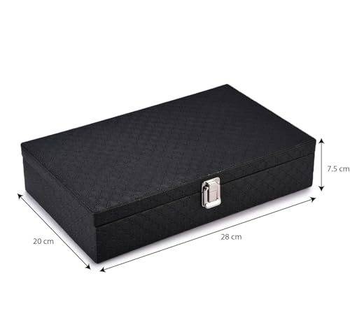 Image of Elegant Black & Gray 12-Slot Watch Box - Premium Storage for Watches
