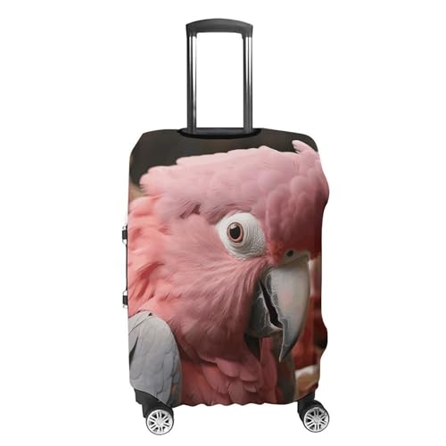 Grey Rose-Breasted Cockatoo Luggage Cover, Washable Elastic Suitcase Cover Protector Fit 18-32 Inch Luggage4