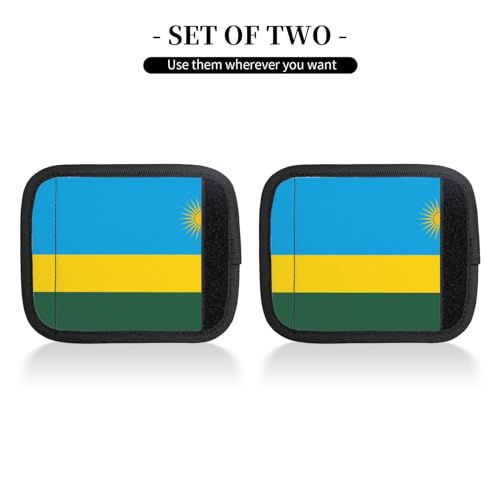 2 Pcs Luggage Handle Wraps, Flag of Rwanda Print Grip Handle Cover/Travel Bag Identifier for Suitcase Accessories2