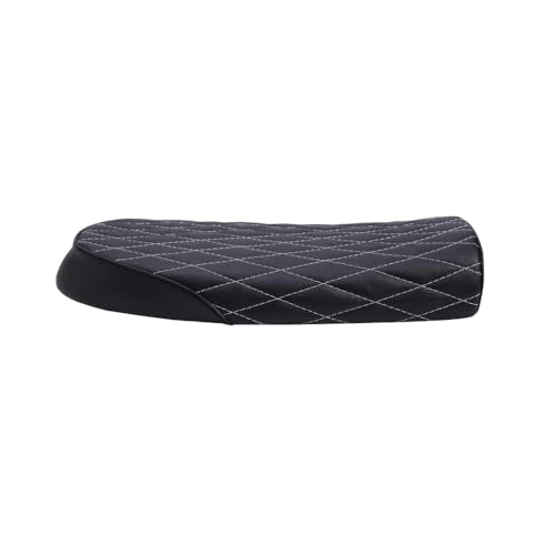 Cojín asiento de motocicleta plano estilo mocoso con base alargada y costura blanca