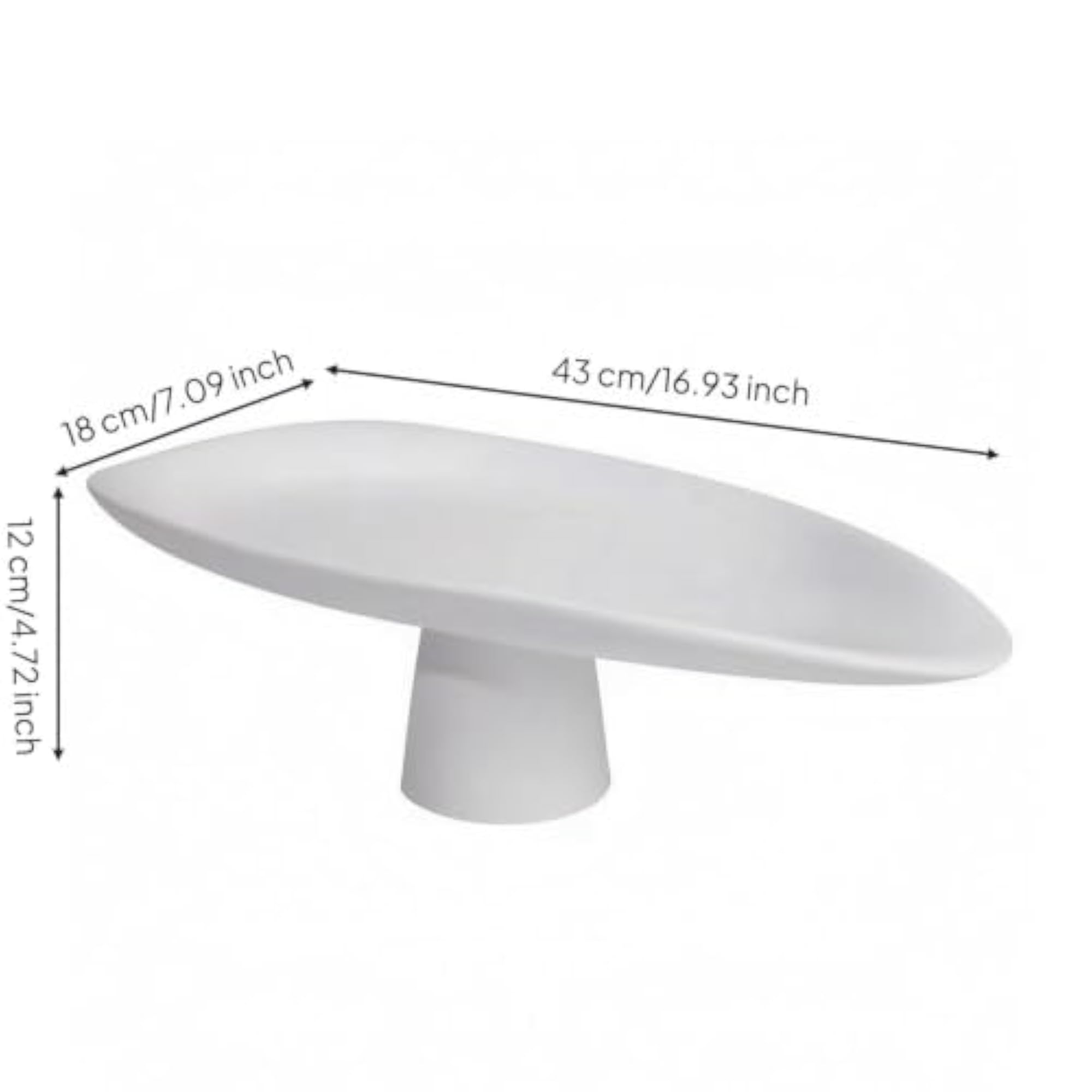Resin Decorative Tray with Pedestal Base, Modern Design