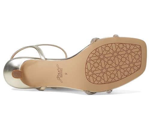 Jewel Badgley Mischka Maci Metallic Sandal with Rhinestone Knot Detail3