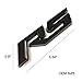 2Pack OEM Matt Black RS Emblem Badges,HUAPX® 3D Car Rear Trunk Fender Side Emblem Badge Decal Logo 3D Alloy Compatible for Chevrolet Camaro GM Series Chevy Racing Sport(Black)