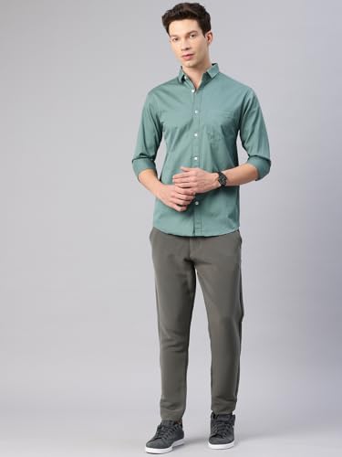 Image of Majestic Man Men's Cotton Slim Fit Solid Casual Shirt
