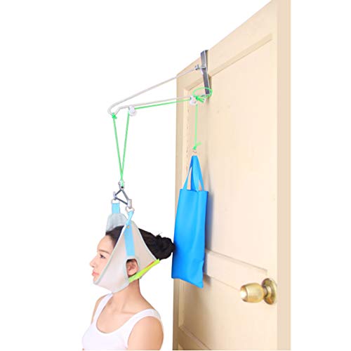 JJDD Over Door Traction Unit – Collo cervicale, Unisex Neck Relax Hammock Portatile Sistema di Trazione Zervicale,B