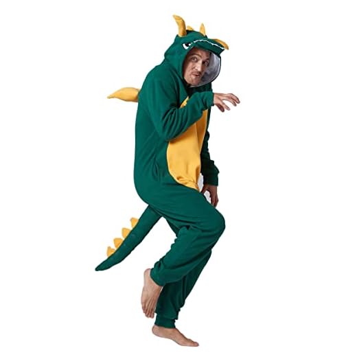 Lahoem Animal Dragón Pijama Unisex Adulto Ropa de Dormir de Hombre Mujer Dark Green L